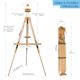 Meeden Tripod Plein Air Easel - 32” W x 35” D, 51" - 76" H - dimensions