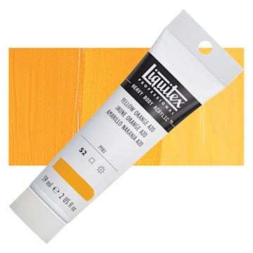 Open in modal - Liquitex Heavy Body Artist Acrylic - Yellow Orange Azo, 2 oz Tube and swatch
