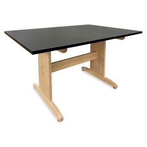 Hann Art Table - 60'' x 36'' x 42'', Black, Rounded Corners, Laminate Top