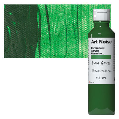 Tri-Art Art Noise Permanent Acrylic Gouache - Moss Green, 120 ml, Bottle with swatch