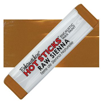 Open in modal - Enkaustikos Hot sticks Encaustic Wax Paint - Raw Sienna, 13 ml stick and swatch