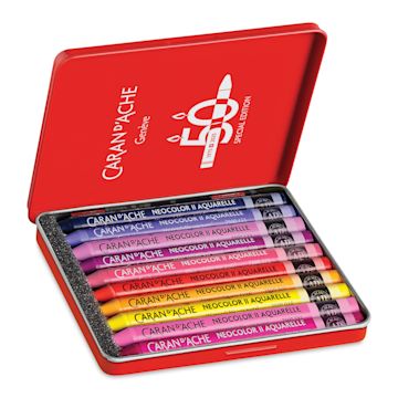 Open in modal - Caran d'Ache Neocolor II Aquarelle Artists' Pastels - Pop Colors, Special Edition, Set of 10, open