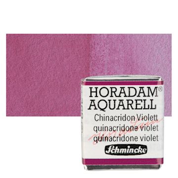 Open in modal - Schmincke Horadam Aquarell Watercolor - Quinacridone Violet, Half Pan and swatch