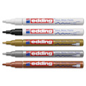 Edding Gloss Paint Markers - Metallic Colors, Set of 5, Round Nib, mm