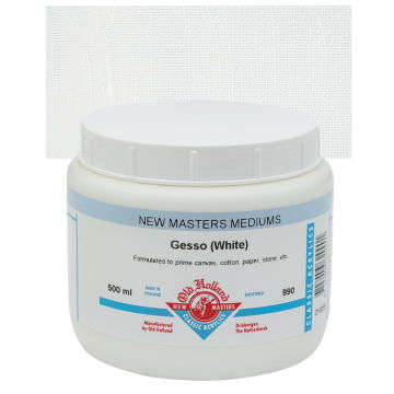 Old Holland New Masters Acrylic Gesso - White, 500 ml jar