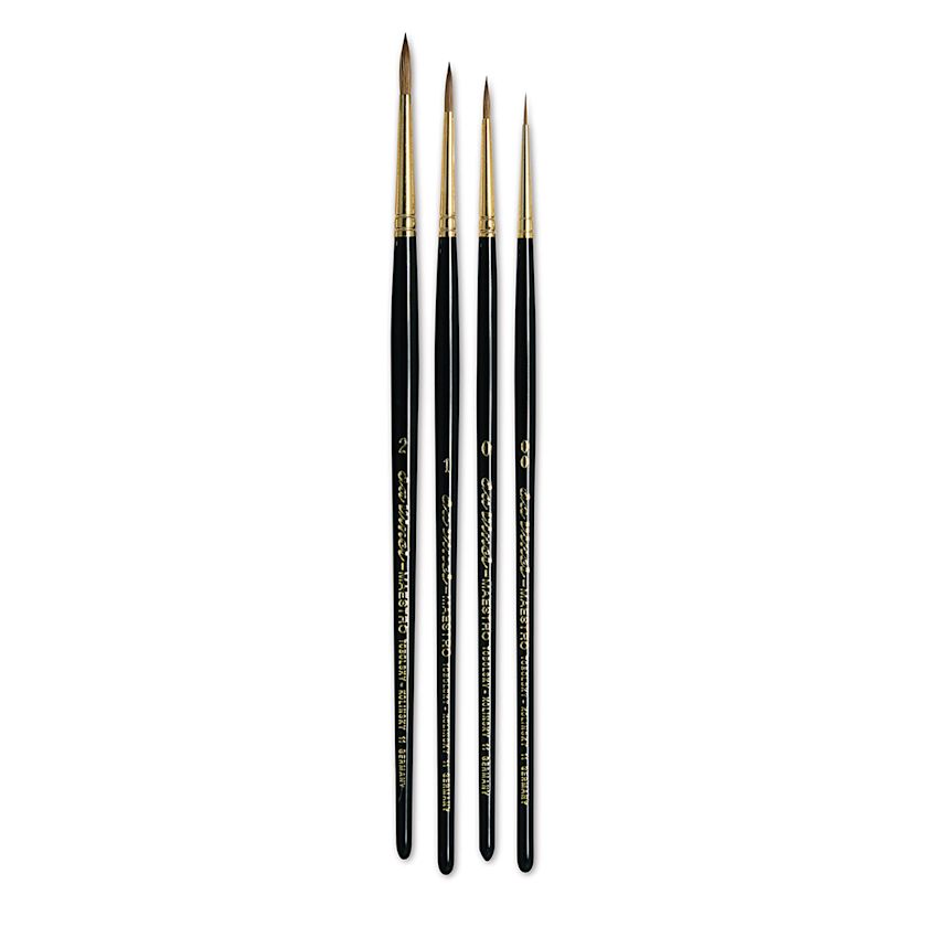 Da Vinci Maestro Kolinsky Brushes - Full Belly Rounds, Set Of 4, Short 