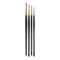 Da Vinci Maestro Kolinsky Brushes - Full Belly Rounds, Set of 4, Short Handle