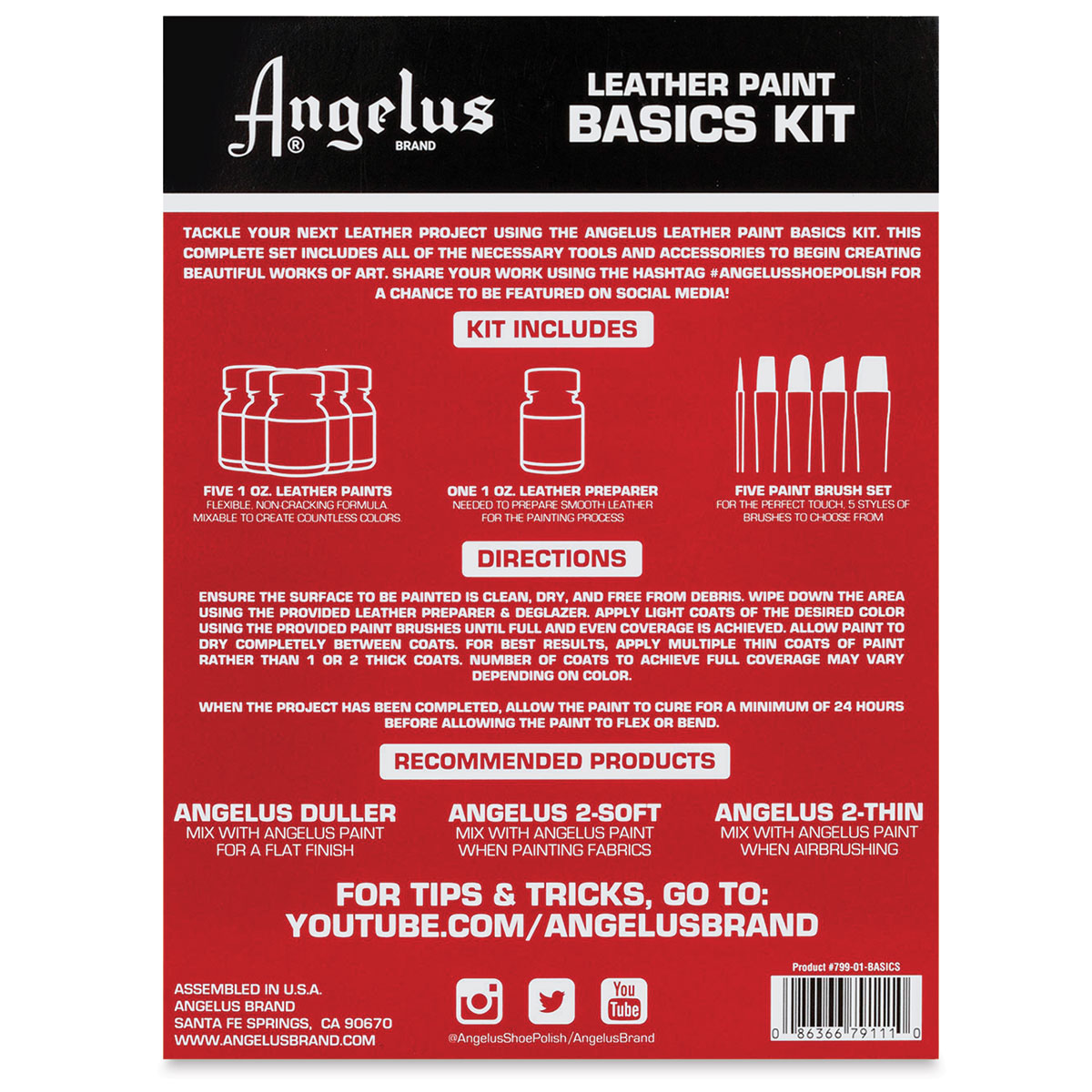 Angelus 1oz Leather Paint, DIY Leather Crafting, Leather Paint, Various  Colors 