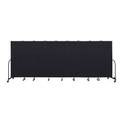 Screenflex Portable Room Dividers - 6 ft x 17 ft, Charcoal, 9 Panel