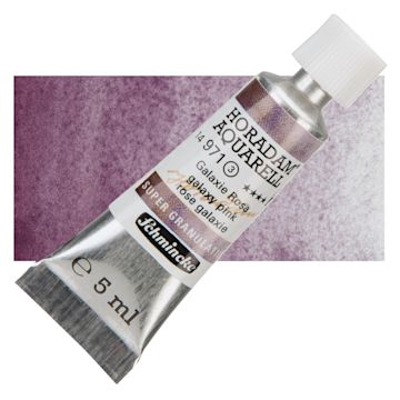 Open in modal - Schmincke Horadam Aquarell Watercolor - Galaxy Pink - Bottle and Swatch