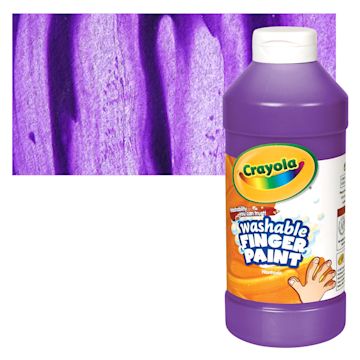 Open in modal - Crayola Washable Fingerpaint - Violet, 16 oz bottle and swatch