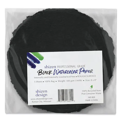 Shizen Black Watercolor Paper - 8