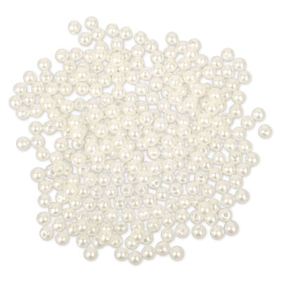 Craft Medley Pearl Acrylic Beads - Ivory, 5 mm, Package of 265