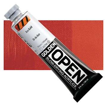 Open in modal - Golden Open Acrylics - Azo Gold, 2 oz Tube and swatch