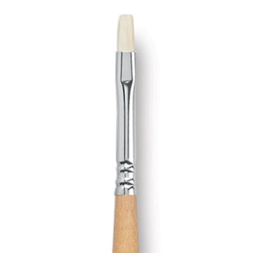 Escoda Clasico Chungking White Bristle Brush - Bright, Long Handle, Size 6