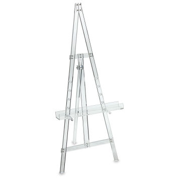 Clear Acrylic Display Easel - Angled view of assembled Easel