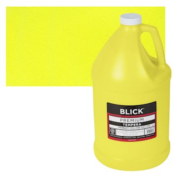 Open in modal - Blick Premium Grade Tempera - Primary Yellow, Gallon and swatch