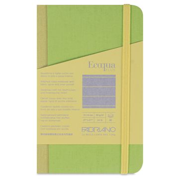 Open in modal - Fabriano Ecoqua Plus Fabric-Bound Notebook - Lime, 3-1/2" x 5-1/2", Lined, front cover