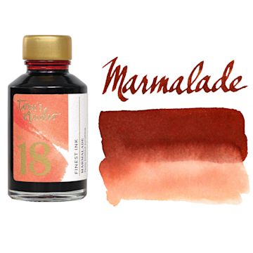 Open in modal - Tom's Studio Fountain Pen Ink - 50 ml, Marmalade, bottle with swatch