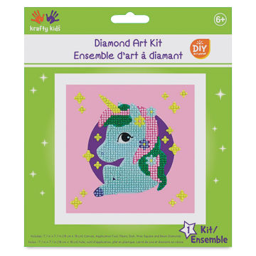 Krafty Kids Diamond Art Kit - Unicorn (front of packaging)