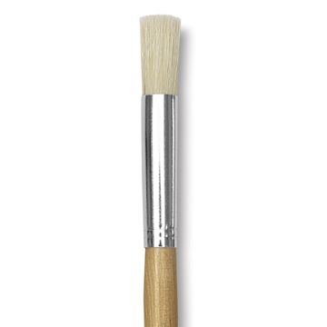 Open in modal - Blick Economy White Bristle Brush - Stencil, 1/2" close up