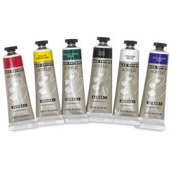 Blick Artists' Acrylic Set - Basic Set, Set of 6 colors, 2 oz tubes (Out of packaging)