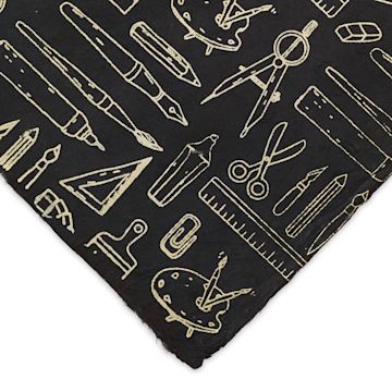 Open in modal - Lokta Paper - Art Supplies Print, Black and Cream, 20" x 30" close-up of corner