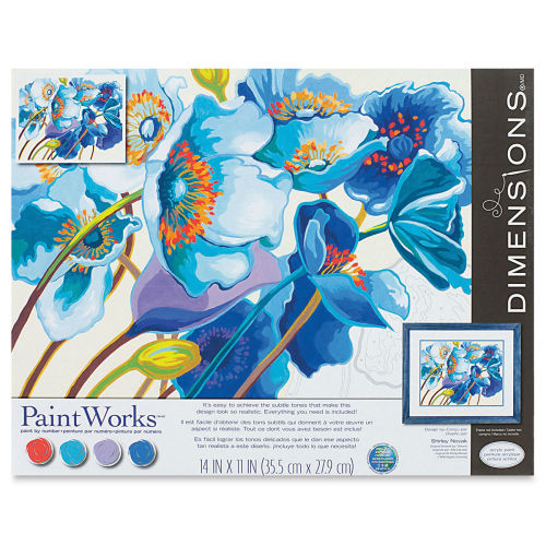 Paintworks Blue Poppies 11 x 14 Paint by Number Kit