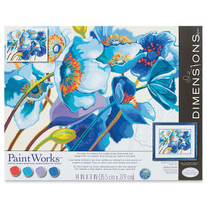 Paintworks Blue Poppies 11" x 14" Paint by Number Kit, In Package