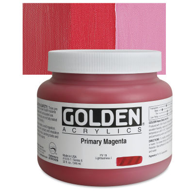 Golden Heavy Body Artist Acrylics - Primary Magenta, 32 oz Jar