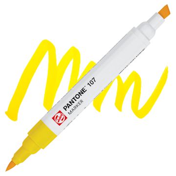 Open in modal - Pantone Dual Tip Marker - 107, swatch and marker