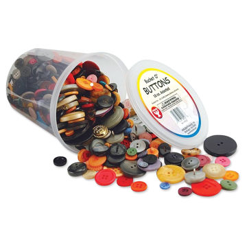 Hygloss Bucket O' Buttons - 16 oz (Buttons spilling out of bucket)