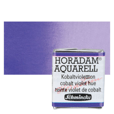 Schmincke Horadam Aquarell Artist Watercolor - Cobalt Violet Hue, Half Pan with Swatch