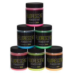 Richeson Powdered Tempera Paint - 6 .5 lb jars of Fluorescent colors stacked