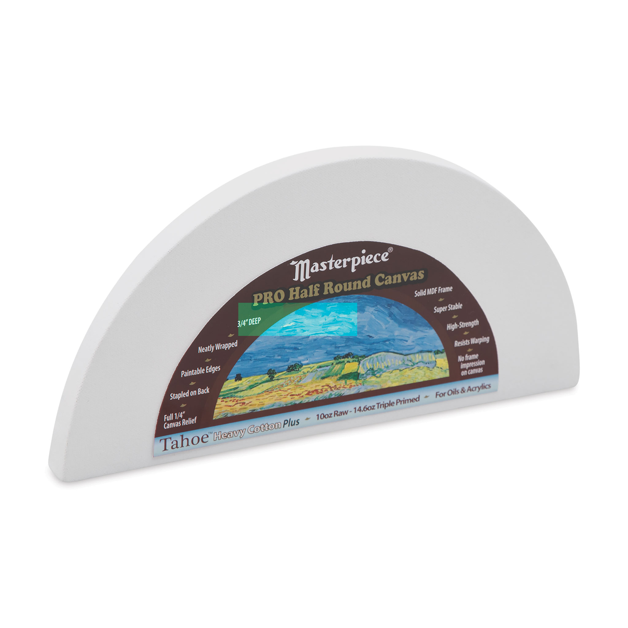 Masterpiece Pro Stretched Round Canvas, 12 Diameter, 3/4 Profile