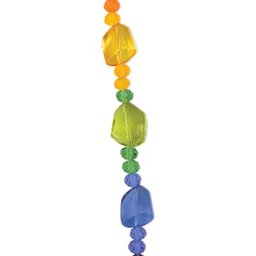 Open in modal - John Bead DIY Designer Glass Bead Strand - Nuggets Rainbow Mix close-up