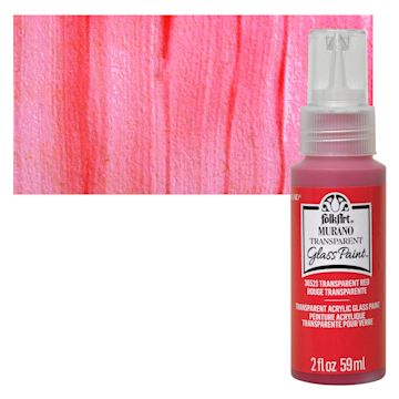Open in modal - FolkArt Murano Glass Paint - Red, 2 oz bottle and swatch