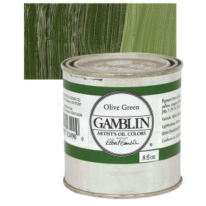 Gamblin Artist's Oil Color - Olive Green, 8 oz Can