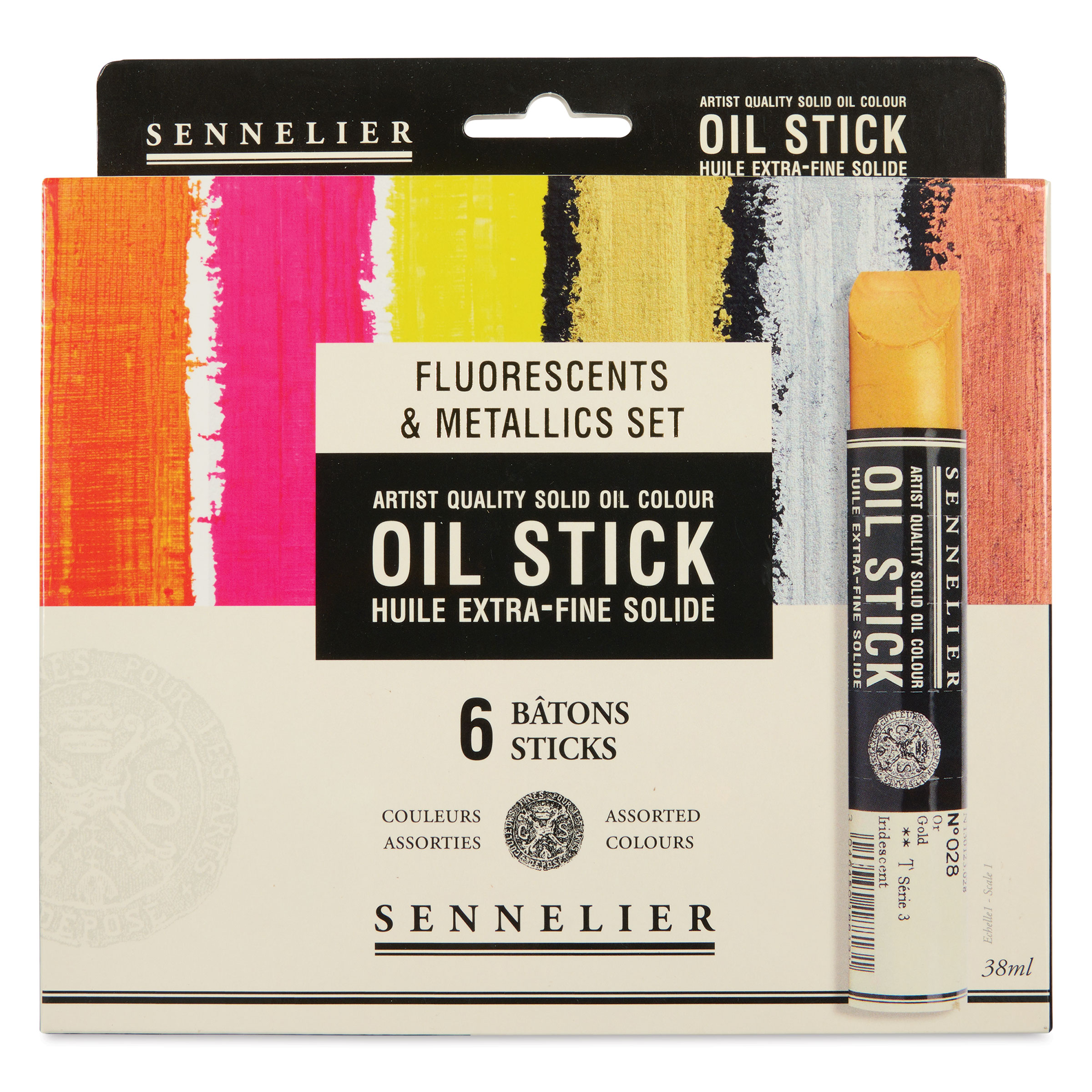 Sennelier Artists' Oil Sticks - Set of 6, Fluorescent and Metallic