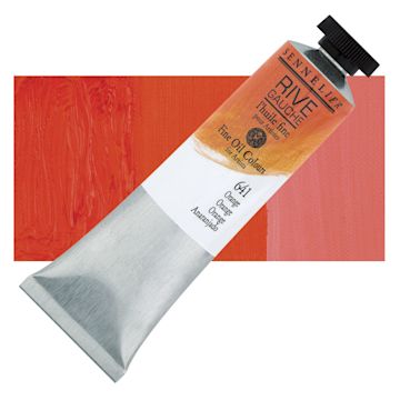 Open in modal - Sennelier Rive Gauche Artists Oil Color - Orange, 40 ml tube and swatch