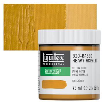 Open in modal - Liquitex Bio-Based Heavy Acrylic Paint - Yellow Oxide, 75 ml jar and swatch