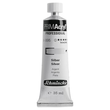 Open in modal - Schmincke Primacryl Professional Acrylic Paint - Silver, 35 ml Tube