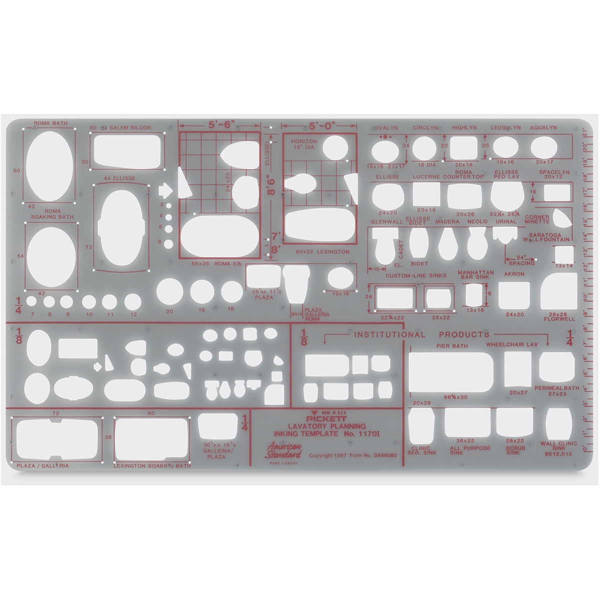 Architectural drafting template (Standardgraph).