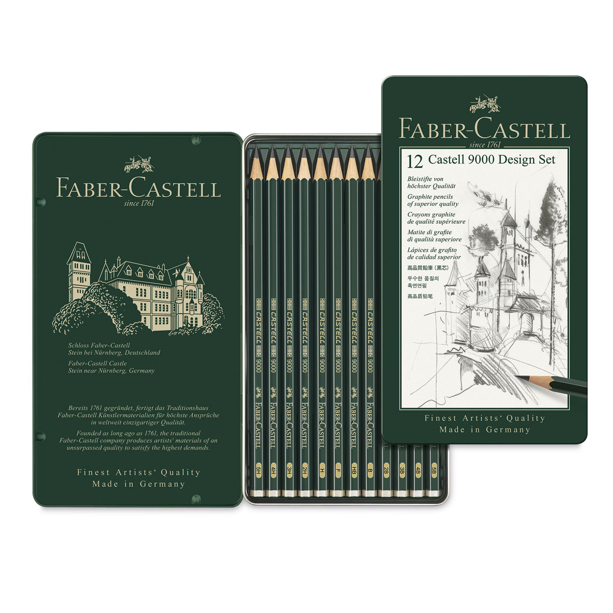 Faber-Castell Castell 9000 Series Graphite Pencil Jumbo Set of 5