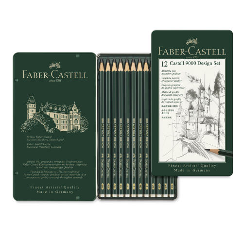 Faber-Castell 9000 Pencil Set - Drawing Design Set of 12