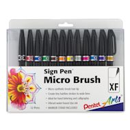 Pentel Arts Micro Brush Tip Sign Pens and Sets
