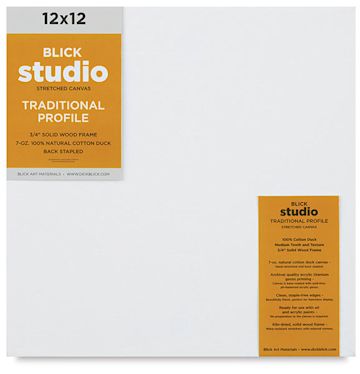 Open in modal - Blick Studio Stretched Cotton Canvas - Traditional Profile, 12" x 12" (front)