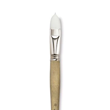 Open in modal - Escoda Perla Toray White Synthetic Brush - Filbert, Long Handle, Size 20