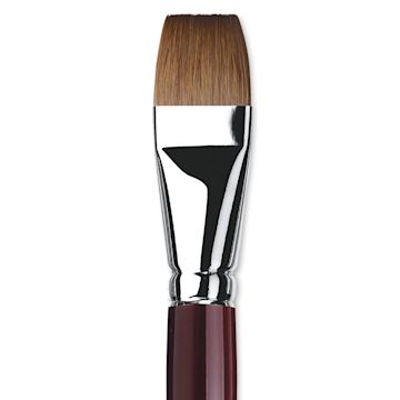 Open in modal - Da Vinci Kolinsky Red Oil Sable Brush - Bright, Long Handle, Size 30 close up