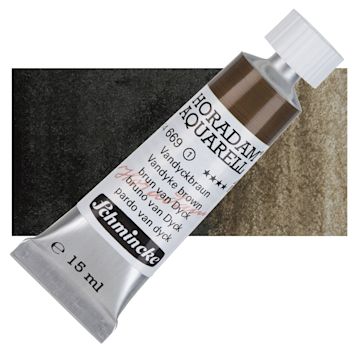 Open in modal - Schmincke Horadam Aquarell Artist Watercolor - Vandyke Brown, 15 ml tube and swatch